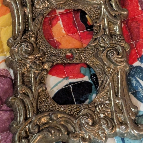 Vintage 1960s Metal Outlet Plate Whimsical Goth - Picture 3 of 5